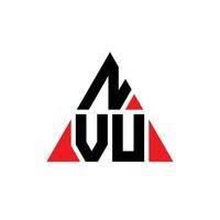 design del logo della lettera del triangolo nvu con forma triangolare. monogramma di design del logo del triangolo nvu. modello di logo vettoriale triangolo nvu con colore rosso. logo triangolare nvu logo semplice, elegante e lussuoso.