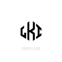 lki lettera logo design con forma poligonale. lki poligono e design del logo a forma di cubo. lki esagono vettore logo modello colori bianco e nero. monogramma lki, logo aziendale e immobiliare.