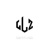 llz lettera logo design con forma poligonale. llz poligono e design del logo a forma di cubo. llz esagono logo modello vettoriale colori bianco e nero. monogramma llz, logo aziendale e immobiliare.