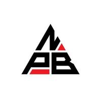 design del logo della lettera triangolare npb con forma triangolare. monogramma di design del logo del triangolo npb. modello di logo vettoriale triangolo npb con colore rosso. logo triangolare npb logo semplice, elegante e lussuoso.