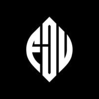 fju circle letter logo design con forma circolare ed ellittica. fju lettere ellittiche con stile tipografico. le tre iniziali formano un logo circolare. fju cerchio emblema astratto monogramma lettera marchio vettore. vettore