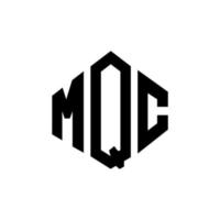 design del logo della lettera mqc con forma poligonale. design del logo a forma di poligono e cubo mqc. colori bianco e nero del modello di logo vettoriale esagonale mqc. monogramma mqc, logo aziendale e immobiliare.