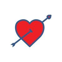 icona del cuore con la freccia. icona relativa al matrimonio. stile icona colore lineare. design semplice modificabile vettore
