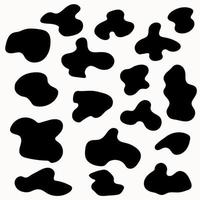 forme casuali di blob organici in colore nero vettore
