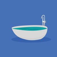 vasca da bagno su sfondo bianco, la migliore illustrazione vettoriale di vasca da bagno dei cartoni animati