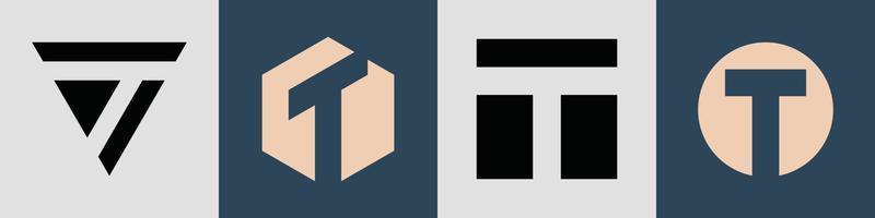 pacchetto creativo semplice di lettere iniziali t logo design. vettore