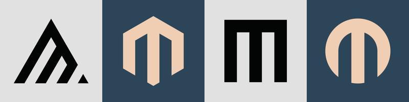 pacchetto creativo semplice di lettere iniziali m logo design. vettore