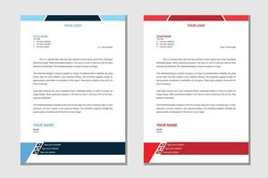 modello di progettazione di carta intestata minima creativa di colore blu e rosso. carta intestata blu. vettore