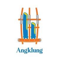 angklung in stile design piatto vettore