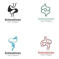 intestino logo umano collezioni digestione organo medico design vettore