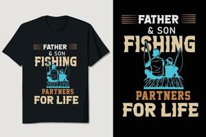 design t-shirt da pesca vettore