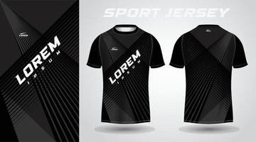 t-shirt nera con design in jersey sportivo vettore