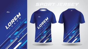 t-shirt blu con design in jersey sportivo vettore