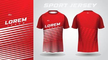 t-shirt rossa con design in jersey sportivo vettore