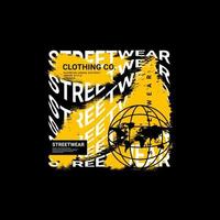 t-shirt design streetwear, adatta per serigrafia, giacche e altro vettore