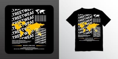 t-shirt design streetwear, adatta per serigrafia, giacche e altro vettore