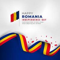 felice festa dell'indipendenza della romania 10 maggio illustrazione del disegno vettoriale di celebrazione. modello per poster, banner, pubblicità, biglietto di auguri o elemento di design di stampa