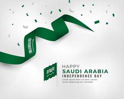 felice festa nazionale dell'arabia saudita 23 settembre illustrazione del disegno vettoriale di celebrazione. modello per poster, banner, pubblicità, biglietto di auguri o elemento di design di stampa