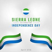 felice giorno dell'indipendenza della sierra leone 27 aprile illustrazione del disegno vettoriale di celebrazione. modello per poster, banner, pubblicità, biglietto di auguri o elemento di design di stampa