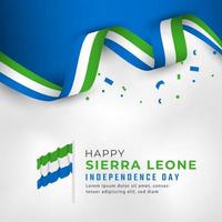 felice giorno dell'indipendenza della sierra leone 27 aprile illustrazione del disegno vettoriale di celebrazione. modello per poster, banner, pubblicità, biglietto di auguri o elemento di design di stampa