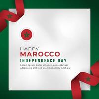 felice giorno dell'indipendenza del marocco 18 novembre celebrazione disegno vettoriale illustrazione. modello per poster, banner, pubblicità, biglietto di auguri o elemento di design di stampa