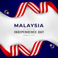 felice giorno dell'indipendenza della Malesia 31 agosto celebrazione disegno vettoriale illustrazione. modello per poster, banner, pubblicità, biglietto di auguri o elemento di design di stampa