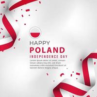 felice giorno dell'indipendenza della polonia 11 novembre celebrazione disegno vettoriale illustrazione. modello per poster, banner, pubblicità, biglietto di auguri o elemento di design di stampa