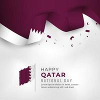 illustrazione del disegno vettoriale di celebrazione del 18 dicembre felice festa nazionale del qatar. modello per poster, banner, pubblicità, biglietto di auguri o elemento di design di stampa