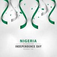 felice giorno dell'indipendenza della nigeria 1 ottobre celebrazione disegno vettoriale illustrazione. modello per poster, banner, pubblicità, biglietto di auguri o elemento di design di stampa