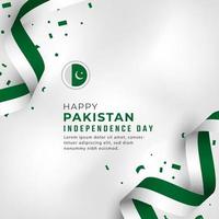 felice giorno dell'indipendenza del pakistan 14 agosto celebrazione disegno vettoriale illustrazione. modello per poster, banner, pubblicità, biglietto di auguri o elemento di design di stampa