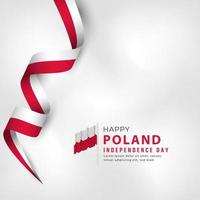 felice giorno dell'indipendenza della polonia 11 novembre celebrazione disegno vettoriale illustrazione. modello per poster, banner, pubblicità, biglietto di auguri o elemento di design di stampa