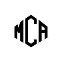 design del logo della lettera mca con forma poligonale. mca poligono e design del logo a forma di cubo. modello di logo vettoriale esagonale mca colori bianco e nero. monogramma mca, logo aziendale e immobiliare.