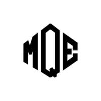 design del logo della lettera mqe con forma poligonale. design del logo a forma di poligono e cubo mqe. modello di logo vettoriale esagonale mqe colori bianco e nero. monogramma mqe, logo aziendale e immobiliare.