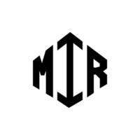 mir lettera logo design con forma poligonale. mir poligono e design del logo a forma di cubo. mir esagonale modello logo vettoriale colori bianco e nero. mir monogramma, logo aziendale e immobiliare.