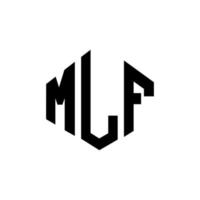 design del logo della lettera mlf con forma poligonale. poligono mlf e design del logo a forma di cubo. modello di logo vettoriale esagonale mlf colori bianco e nero. monogramma mlf, logo aziendale e immobiliare.