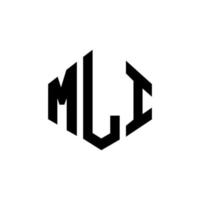 design del logo della lettera mli con forma poligonale. mli poligono e design del logo a forma di cubo. mli esagono logo modello vettoriale colori bianco e nero. monogramma mli, logo aziendale e immobiliare.