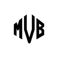 design del logo della lettera mvb con forma poligonale. mvb poligono e design del logo a forma di cubo. mvb esagono vettore logo modello colori bianco e nero. monogramma mvb, logo aziendale e immobiliare.