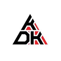 design del logo della lettera del triangolo kdk con forma triangolare. monogramma di design del logo del triangolo kdk. modello di logo vettoriale triangolo kdk con colore rosso. logo triangolare kdk logo semplice, elegante e lussuoso.