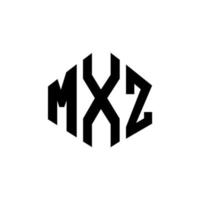 design del logo della lettera mxz con forma poligonale. mxz poligono e design del logo a forma di cubo. mxz modello di logo vettoriale esagonale colori bianco e nero. monogramma mxz, logo aziendale e immobiliare.