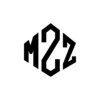 mzz lettera logo design con forma poligonale. mzz poligono e design del logo a forma di cubo. mzz modello di logo vettoriale esagonale colori bianco e nero. monogramma mzz, logo aziendale e immobiliare.