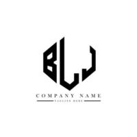 design del logo della lettera blj con forma poligonale. blj poligono e design del logo a forma di cubo. blj esagono logo modello vettoriale colori bianco e nero. monogramma blj, logo aziendale e immobiliare.