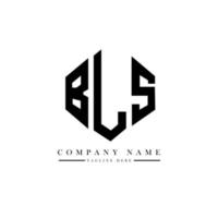 design del logo della lettera bls con forma poligonale. design del logo a forma di poligono e cubo bls. bls esagono logo modello vettoriale colori bianco e nero. monogramma bls, logo aziendale e immobiliare.