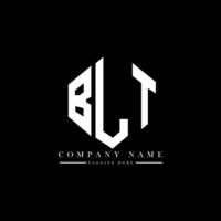 design del logo della lettera blt con forma poligonale. design del logo a forma di poligono e cubo blt. blt esagono logo modello vettoriale colori bianco e nero. monogramma blt, logo aziendale e immobiliare.