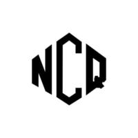 design del logo della lettera ncq con forma poligonale. ncq poligono e design del logo a forma di cubo. ncq modello di logo vettoriale esagonale colori bianco e nero. monogramma ncq, logo aziendale e immobiliare.