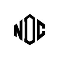 design del logo della lettera ndc con forma poligonale. ndc poligono e design del logo a forma di cubo. modello di logo vettoriale esagonale ndc colori bianco e nero. monogramma ndc, logo aziendale e immobiliare.