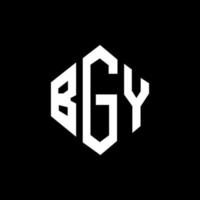 design del logo della lettera bgy con forma poligonale. design del logo a forma di poligono e cubo bgy. bgy modello di logo vettoriale esagonale colori bianco e nero. monogramma bgy, logo aziendale e immobiliare.