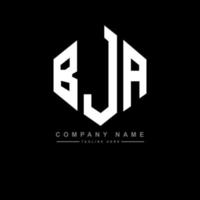 design del logo della lettera bja con forma poligonale. bja poligono e design del logo a forma di cubo. bja esagonale modello logo vettoriale colori bianco e nero. bja monogramma, logo aziendale e immobiliare.