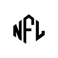 design del logo della lettera nfl con forma poligonale. design del logo a forma di poligono e cubo nfl. modello di logo vettoriale esagonale nfl colori bianco e nero. monogramma nfl, logo aziendale e immobiliare.