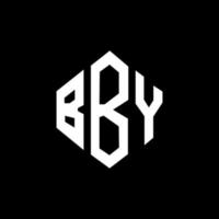 design del logo della lettera bby con forma poligonale. bby poligono e design del logo a forma di cubo. bby esagono vettore logo modello colori bianco e nero. monogramma bby, logo aziendale e immobiliare.