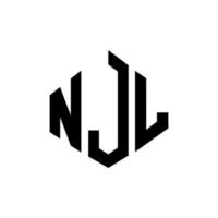 design del logo della lettera njl con forma poligonale. design del logo a forma di poligono e cubo njl. njl modello di logo vettoriale esagonale colori bianco e nero. monogramma njl, logo aziendale e immobiliare.